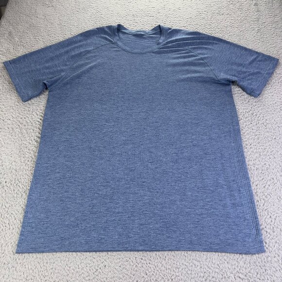 Lululemon Metal Vent Tech Shirt Mens XL Heather Blue Short Sleeve Athletic Gym - Picture 1 of 9